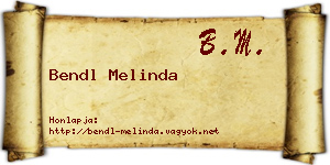 Bendl Melinda névjegykártya