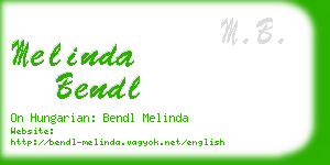 melinda bendl business card